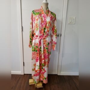 Natori Floral Kimono Robe Size L